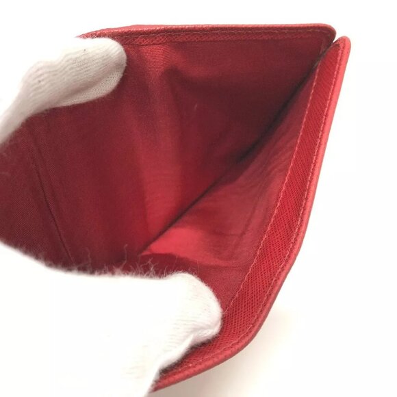 PRADA 1ML018 logo Folded wallet Safiano leather Red/GoldHardware - Picture 9 of 11